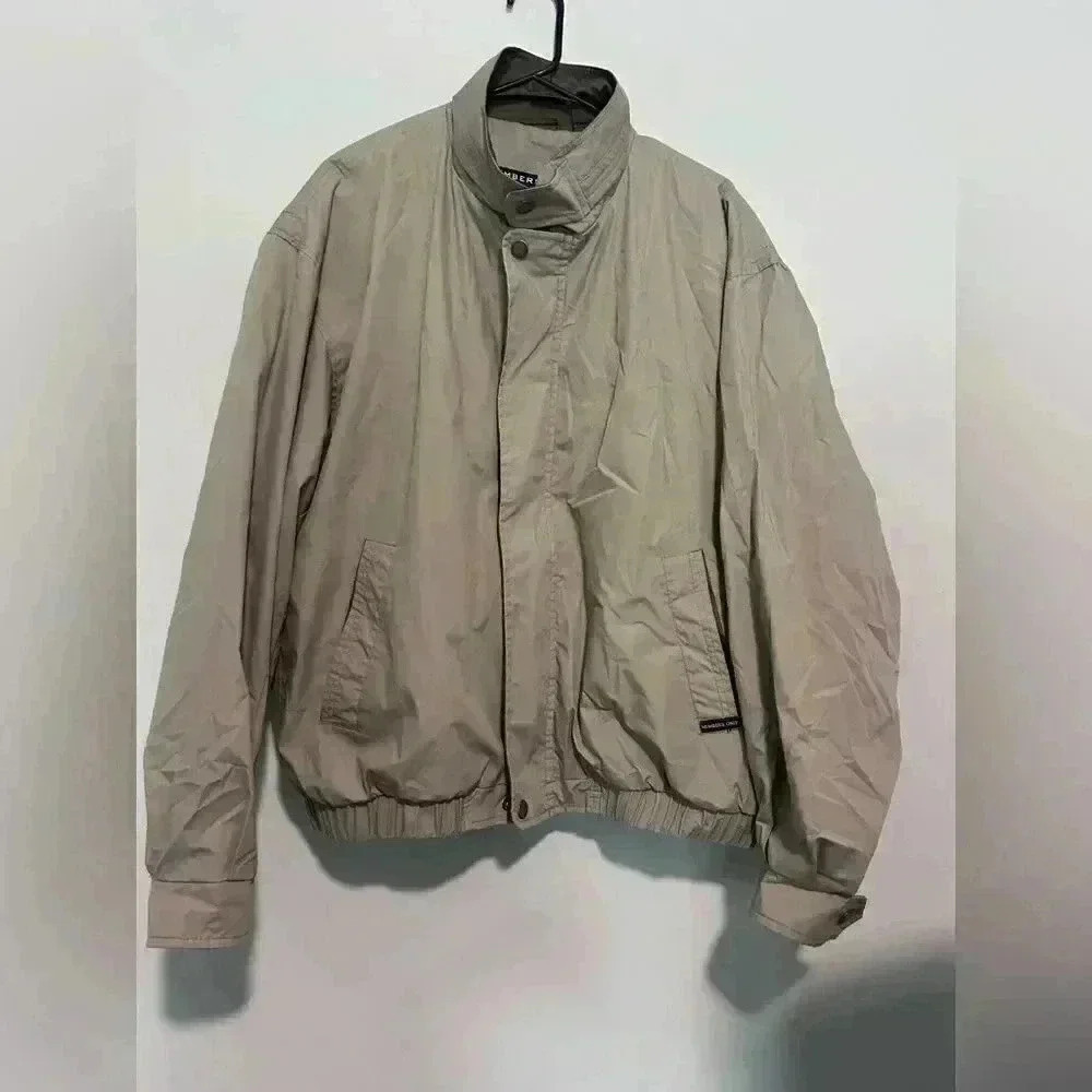 MEMBERS ONLY Mens Large MARINER Jacket Khaki Tan Size XL Long Sleeve